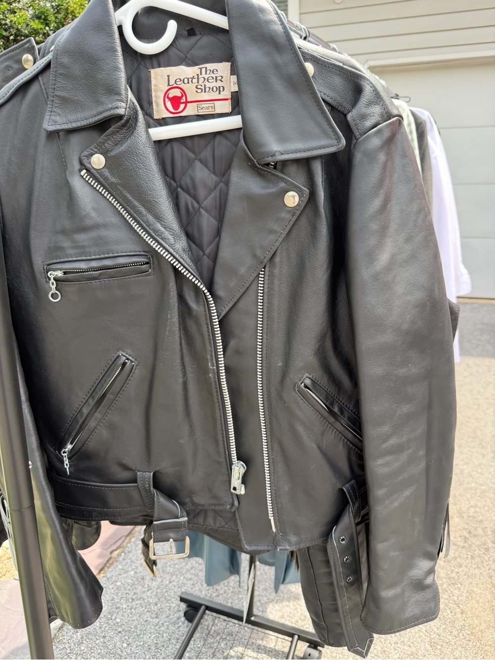 Vintage Leather Fringe Biker Jacket SEARS